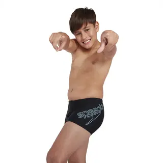 Boom Logo Aquashort Badebukse jr Speedo | Svart/Blå | Endurance10