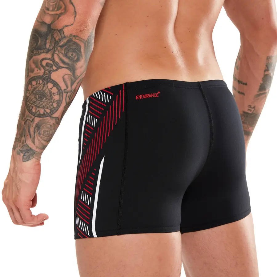 Tech Panel Aquashort Badebukse-40 Speedo | Svart/Rød | ECO EnduraFlex 
