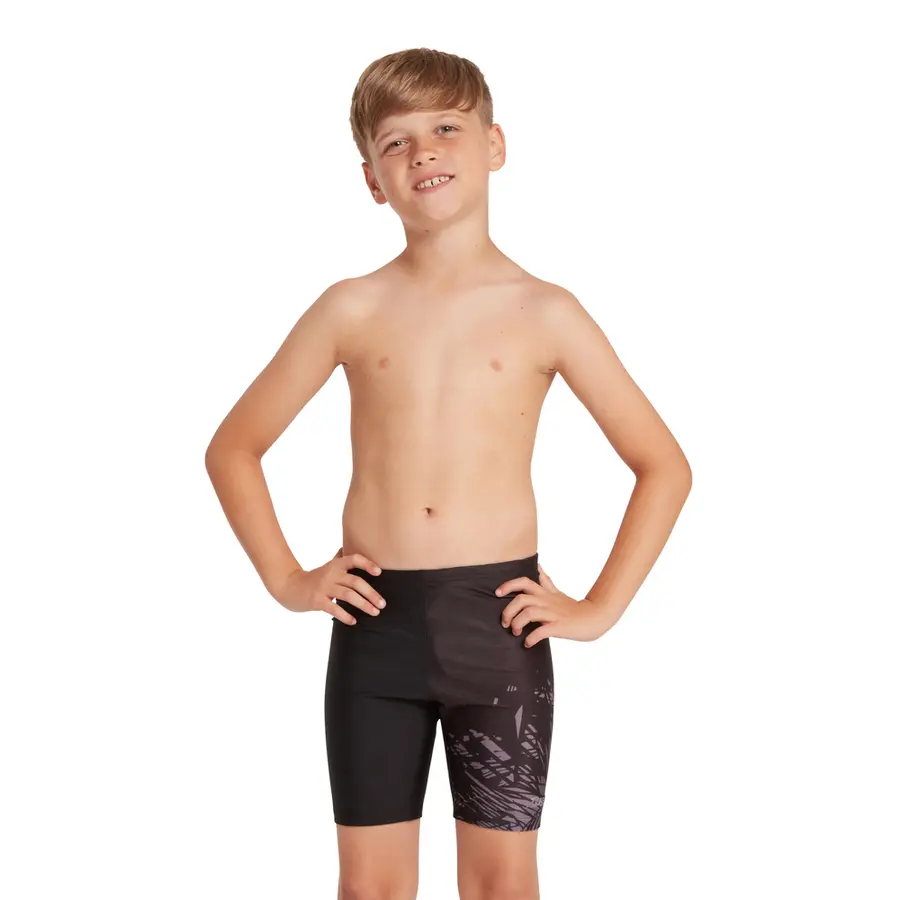 Latitude Mid Jammer Badebukse jr 116cm Zoggs | Svart/Flerfarget | Ecolast 