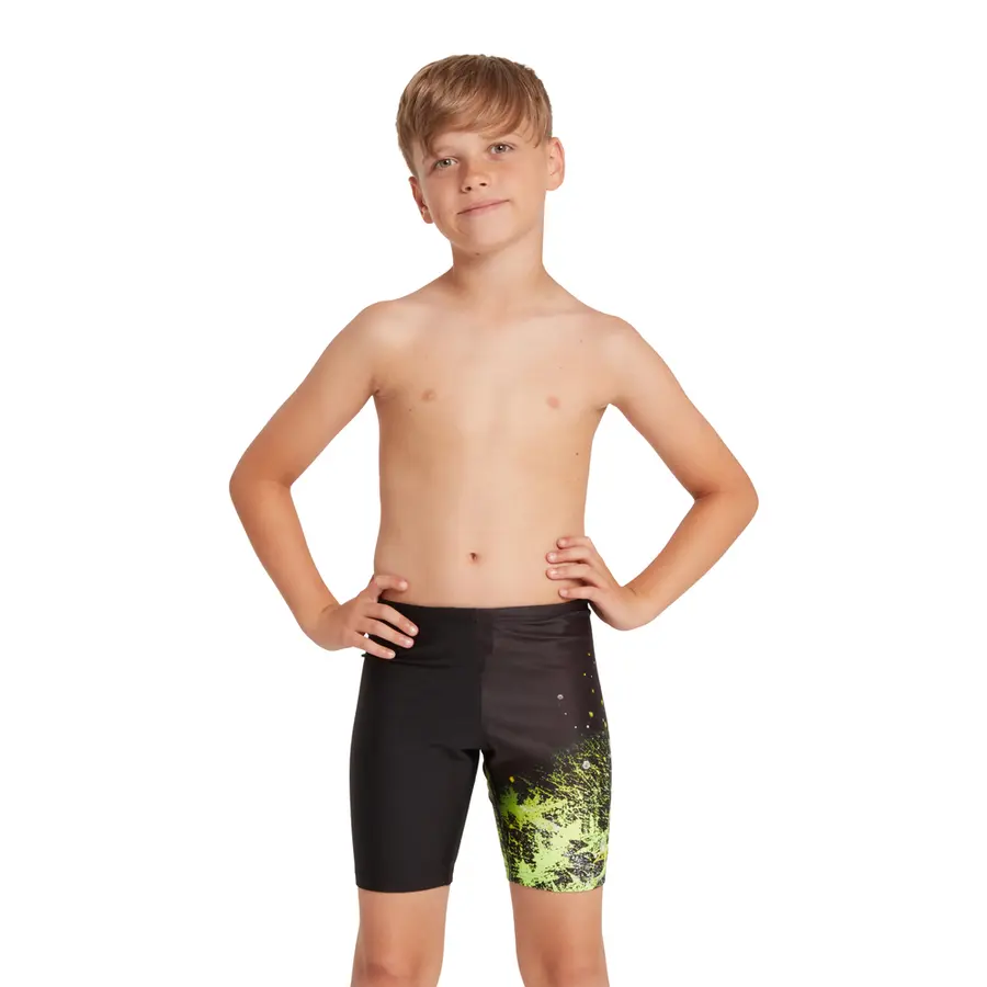 Wired Lime Mid Jammer Badebukse jr 116 Zoggs | Svart/Lime | Ecolast 