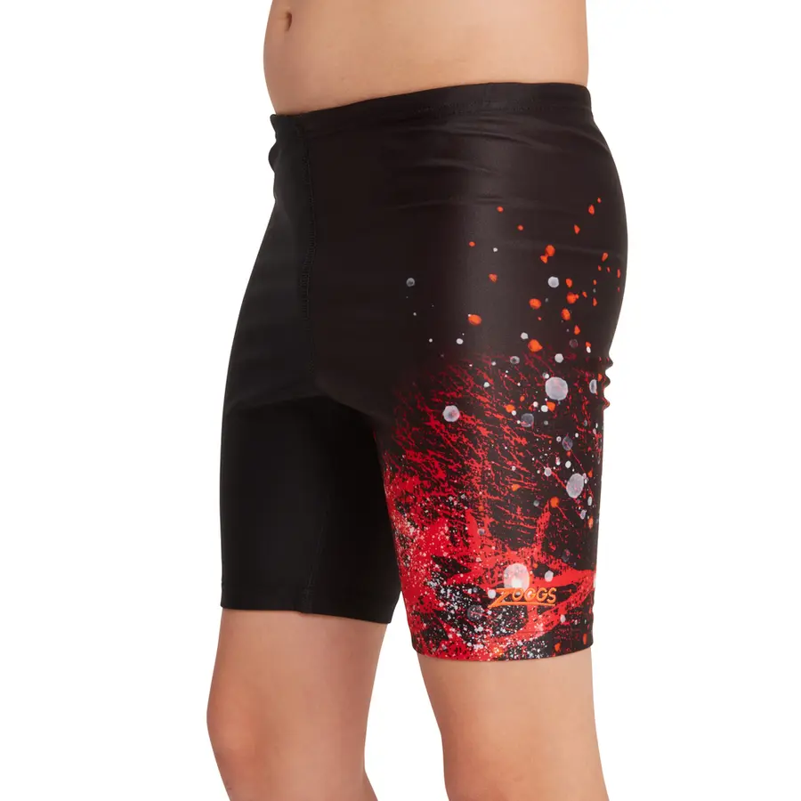 Wired Red Mid Jammer Badebukse jr 116 Zoggs | Svart/Rød | Ecolast 