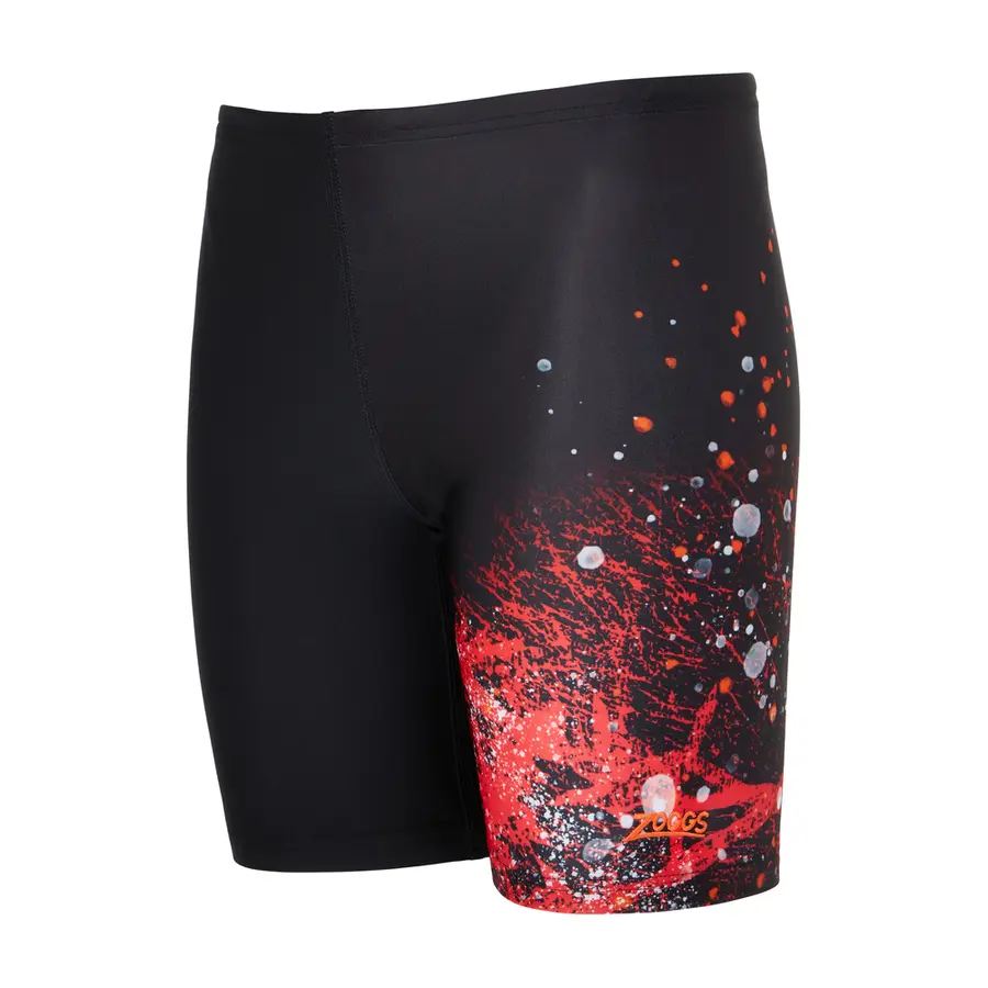 Wired Red Mid Jammer Badebukse jr 116 Zoggs | Svart/Rød | Ecolast 