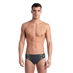 Reflecting Swim Briefs Badebukse 34 Arena | Gr&#229;/Gul | MaxLife ECO