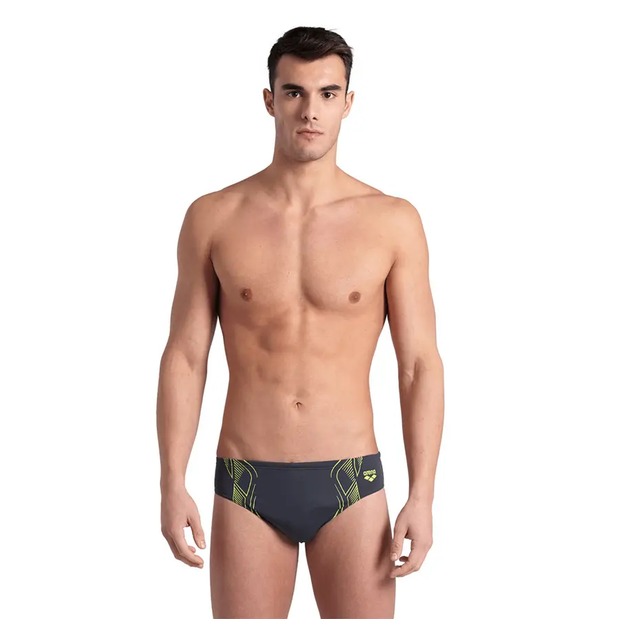 Reflecting Swim Briefs Badebukse 34 Arena | Grå/Gul | MaxLife ECO 