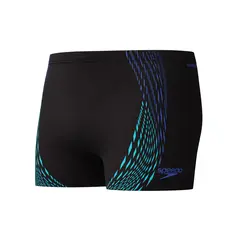 Duo Logo Print Aquashort Badebukse 36 Speedo | Svart/Bl&#229; | EnduraFlex