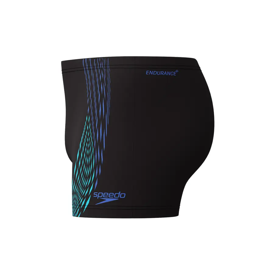 Duo Logo Print Aquashort Badebukse 36 Speedo | Svart/Blå | EnduraFlex 