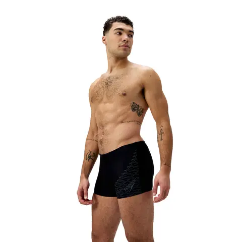 Medley Logo Aquashort Badebukse Speedo | Svart/Gr&#229; | EnduraFlex