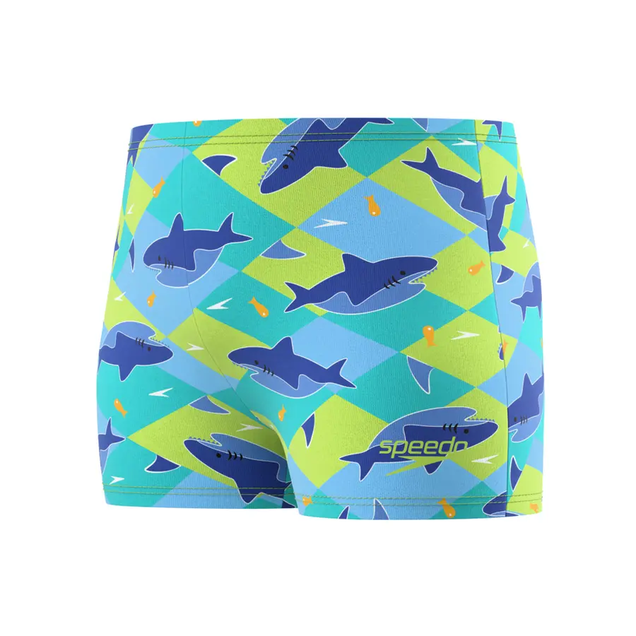 Speedo Print Aquashort jr 80 Speedo | Blå | EnduraSoft 