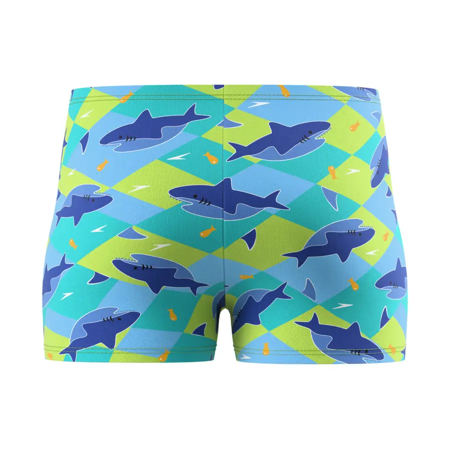 Speedo Print Aquashort jr 80 Speedo | Blå | EnduraSoft 