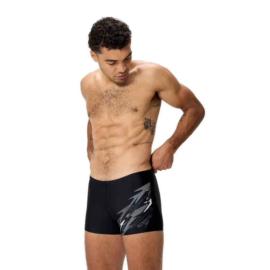 Medley Logo Aquashort Badebukse 32 Speedo | Svart/Grå | Enduraflex 