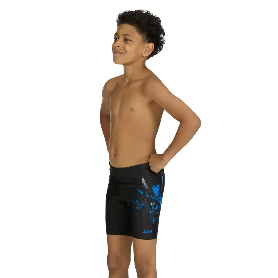 Demon Mid Jammer Badebukse jr 128cm Zoggs | Svart/Flerfarget | Ecolast 