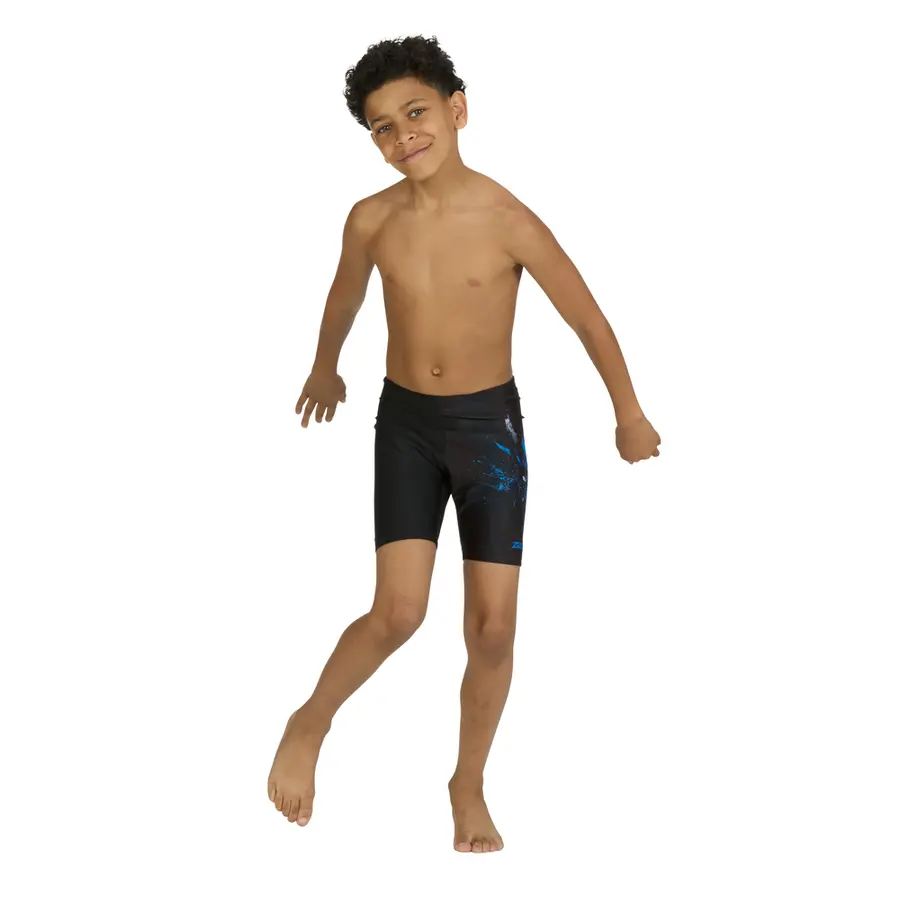 Demon Mid Jammer Badebukse jr 128cm Zoggs | Svart/Flerfarget | Ecolast 