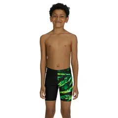 Greengame Mid Jammer Badebukse jr 128cm Zoggs | Svart/Grønn/Gul | Ecolast