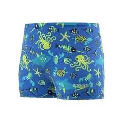 Speedo Print Aquashort jr 80 Speedo | Blå/Citrus | EnduraSoft