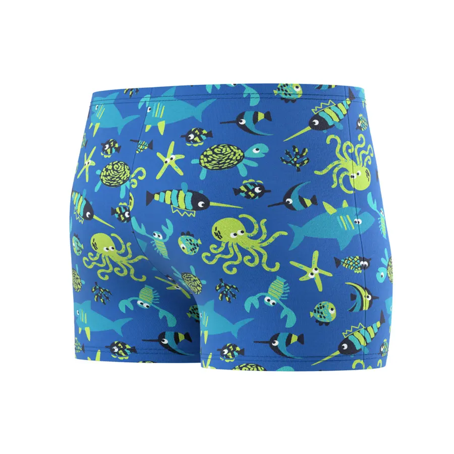 Speedo Print Aquashort jr 80 Speedo | Blå/Citrus | EnduraSoft 