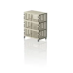 Oppbevaringsskap med 3 l&#229;sbare rom Beige | 208 x 136 x 76 cm