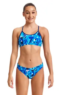 Bashed Blue Bikini jr Funkita | Racerback Two Piece