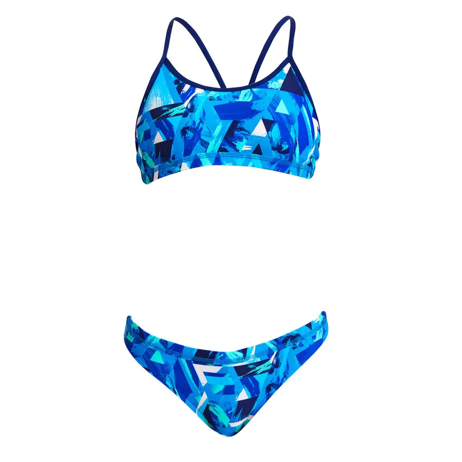 Bashed Blue Bikini jr Funkita | Racerback Two Piece 