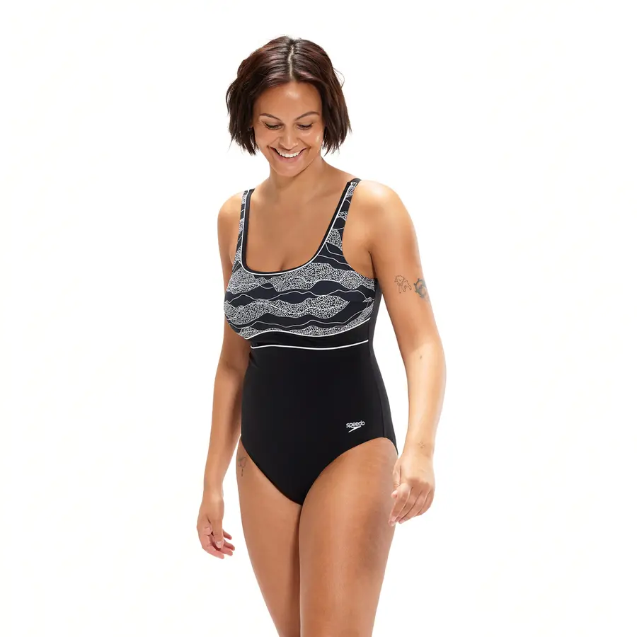 ContourEclipse Badedrakt 36 Speedo | Svart/Hvit | ECO Shape Comprex 