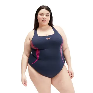 Placement Plus Size Badedrakt Speedo | Marine/Rosa | ECO Endurance+