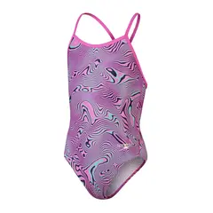 Allover Digital Vback Badedrakt jr 152 Speedo | Flerfarget | ECO Endurance+