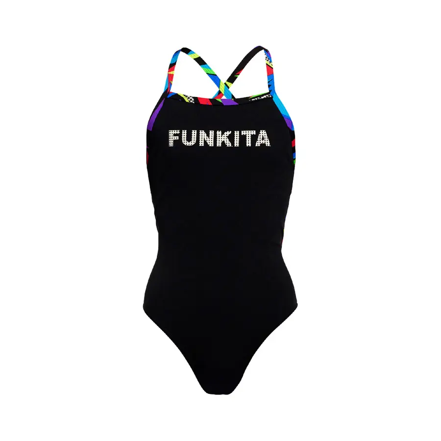 Beat It Black Badedrakt jr 128cm Funkita | Strapped in One Piece 