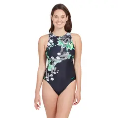 Botanica Hi Front Badedrakt EU44 Zoggs | Svart/Flerfarget | Ecolast +