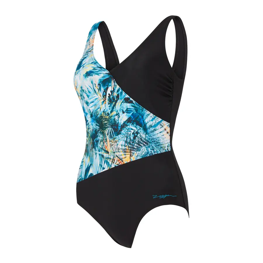 Sea Dreamer Front Crossover Badedrakt 36 Zoggs | Svart/Flerfarget | Ecolast 
