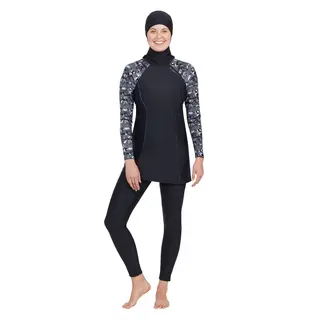 Metro Modesty Burkini Zoggs | Svart/Flerfarget | Elastomax