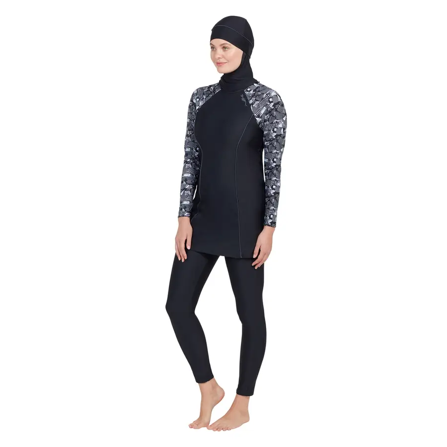 Metro Modesty Burkini EU34 Zoggs | Svart/Flerfarget | Elastomax 