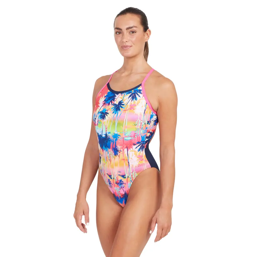 Sunset Tri Back Badedrakt EU36 Zoggs | Flerfarget | Ecolast+ 