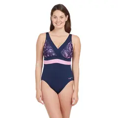 Sunset Bloom Square Back Badedrakt EU34 Zoggs | Bl&#229;/ Flerfarget | Ecolast