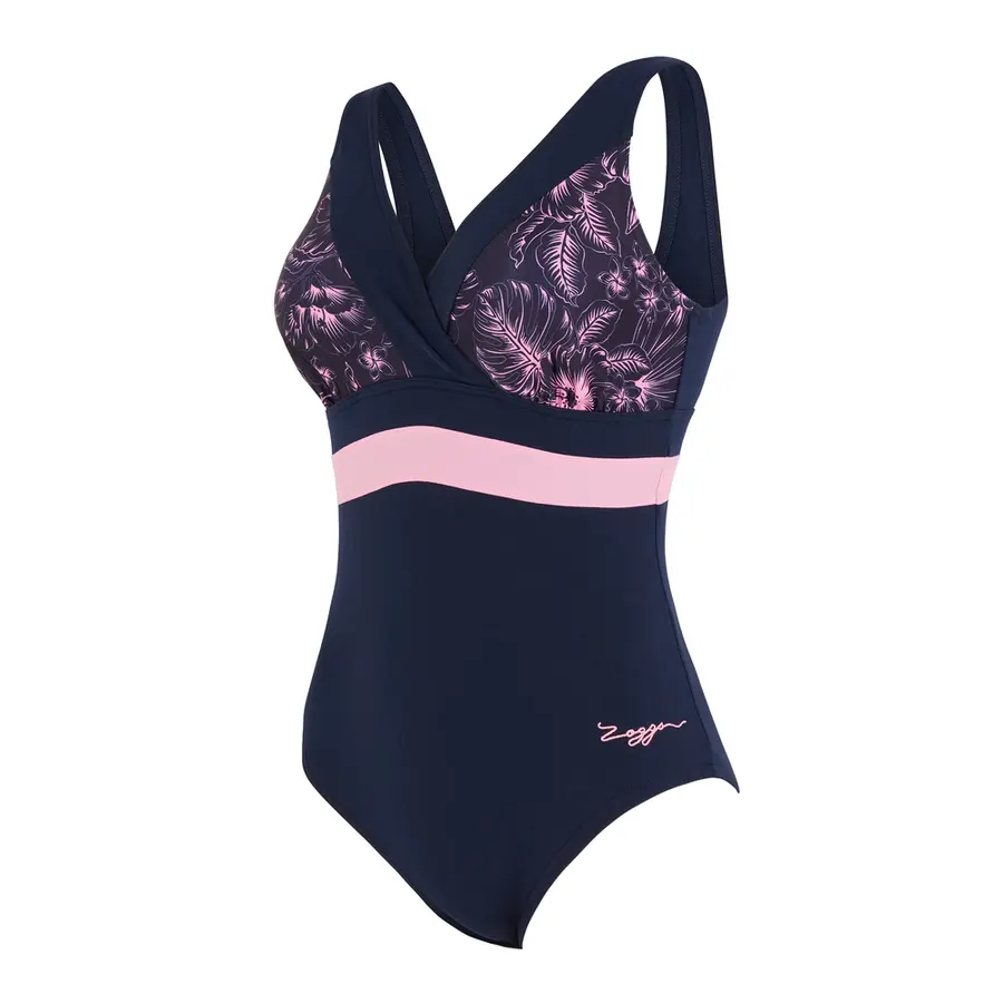 Sunset Bloom Square Back Badedrakt EU34 Zoggs | Blå/ Flerfarget | Ecolast 