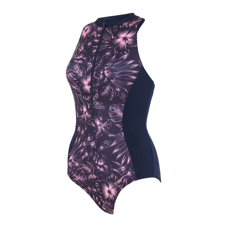 Sunset Bloom Zip One Piece Badedrakt 46 Zoggs | Blå/ Flerfarget | Ecolast 