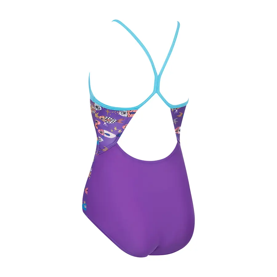 Fishes Sprintback Badedrakt jr 116cm Zoggs | Lilla/Flerfarget | Ecolast 