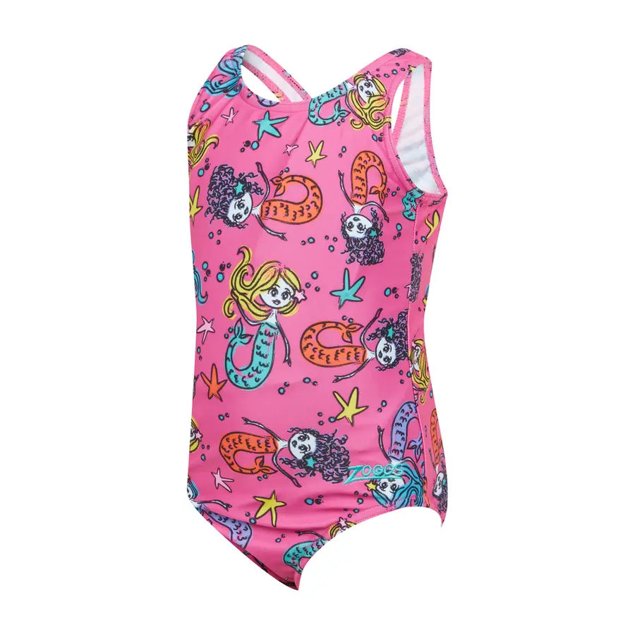 Merry Maiden Scoopback Badedrakt 92cm Zoggs | Rosa/Flerfarget | Ecolast 