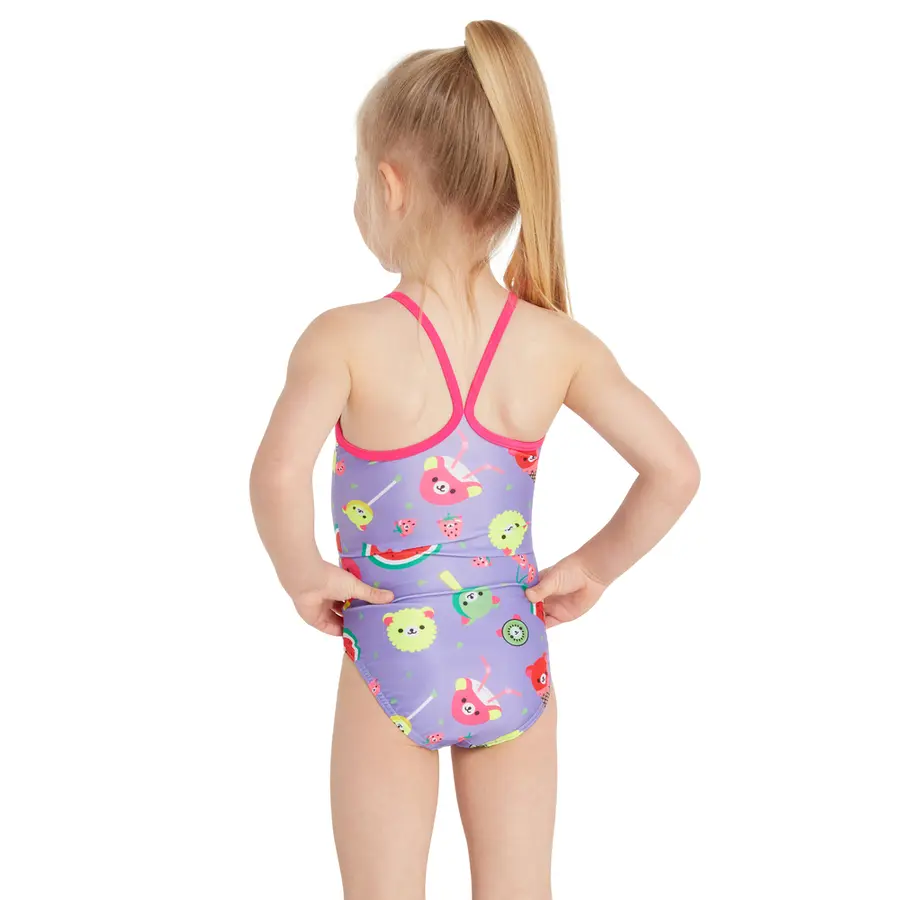 Teddy Fruits Tex Back Badedrakt 92cm Zoggs | Lilla/Flerfarget| Ecolast 