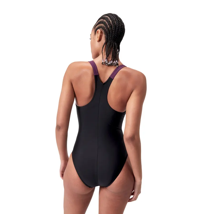 Hyperboom Splice Racerback Badedrakt 36 Speedo | Svart/Lilla | EnduraFlex 