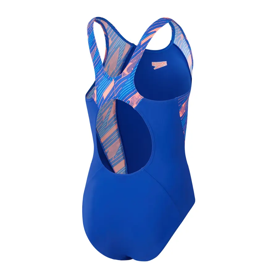 HyperBoom Splice Badedrakt jr 116 Speedo | Blå/Oransje | EnduraFlex 