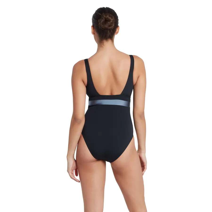 Stellar Square Back Badedrakt EU34 Zoggs | Svart/Flerfarget | Ecolast+ 