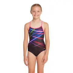 Laserbeam Sprintback Badedrakt jr 128cm Zoggs | Svart/Flerfarget | Ecolast
