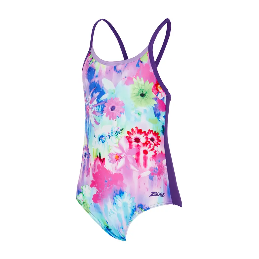 Smash Flower Strikeback Badedrakt jr 116 Zoggs | Lilla/Flerfarget | Ecolast 