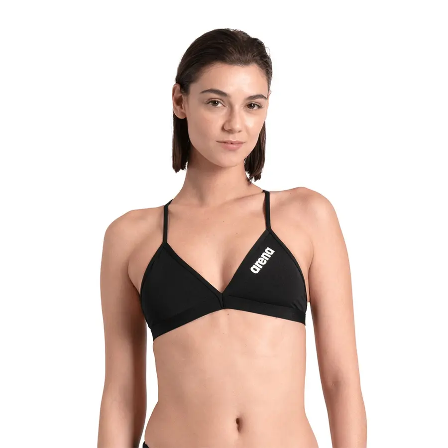 Solid Tie Back Bikini Topp 40 Arena | Svart | MaxLife ECO 