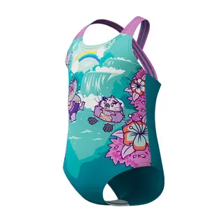 Printed Crossback Badedrakt jr Speedo | Neon Violet | EnduraFlex