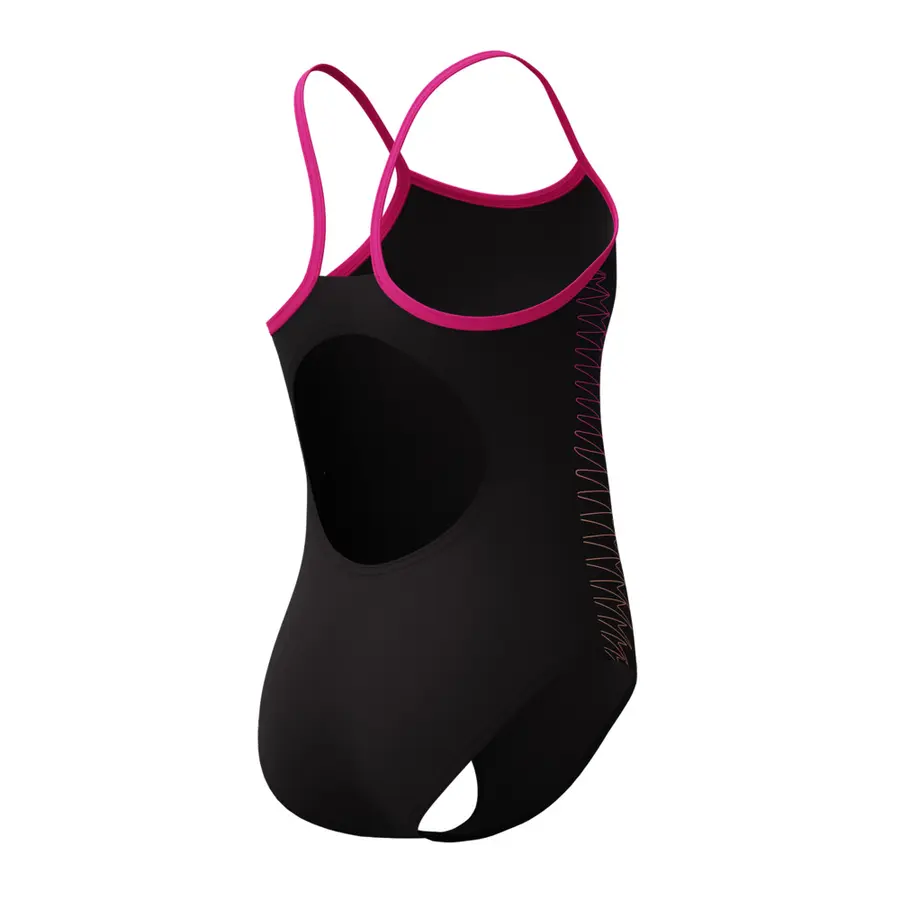 Plastisol Muscleback Badedrakt jr 128 Speedo | Svart/Rosa | EnduraFlex 