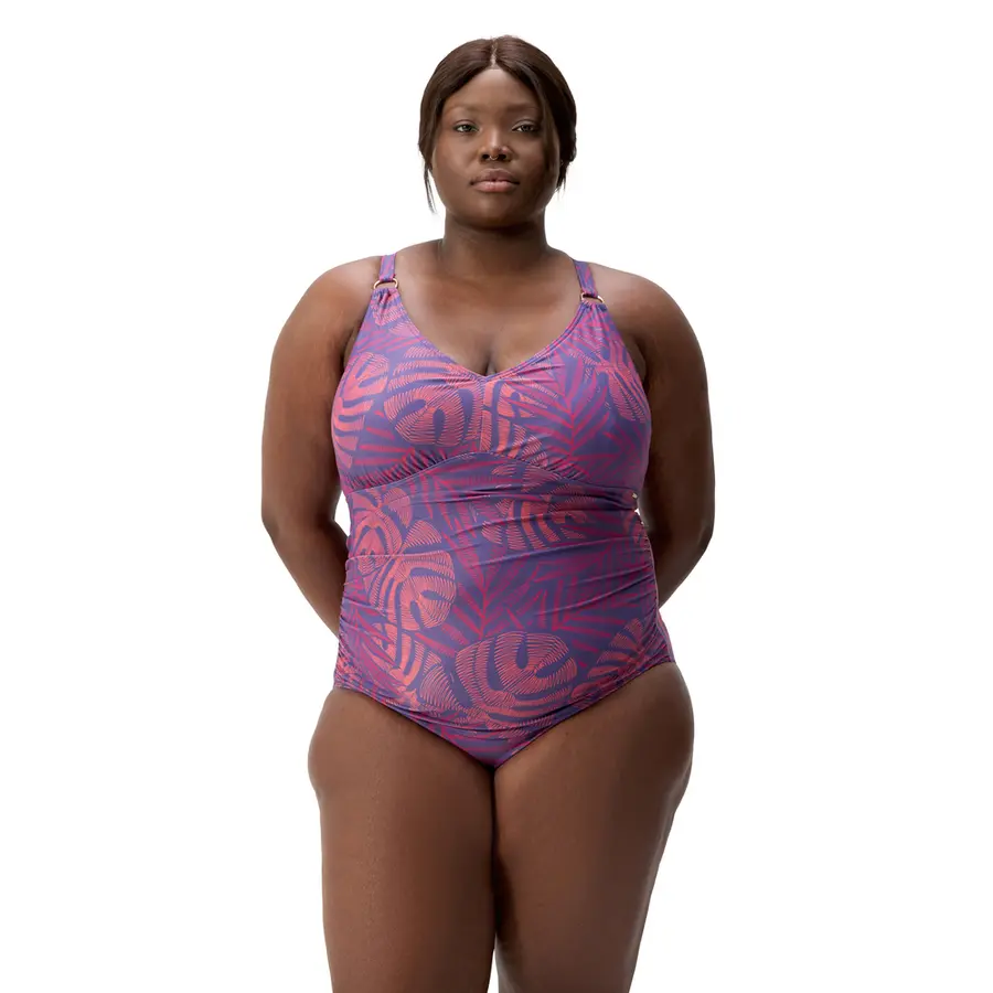 Printed V Neck Shaping Badedrakt (+) 46 Speedo | Flerfarget | BodyFit Rec 