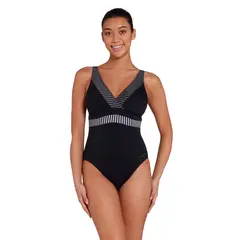 Seafarer Square Back Badedrakt EU38 Zoggs | Svart/Flerfarget | Ecolast +