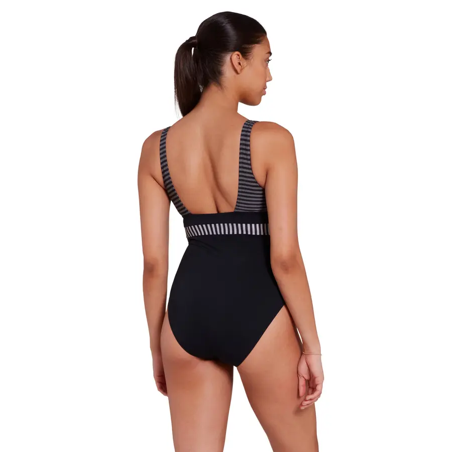 Seafarer Square Back Badedrakt EU38 Zoggs | Svart/Flerfarget | Ecolast + 