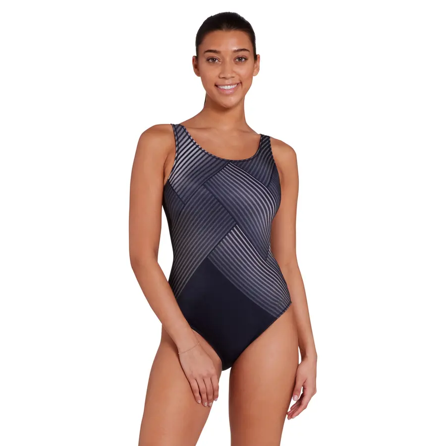 Seafarer Scoopback Badedrakt EU38 Zoggs | Svart/Flerfarget | Ecolast + 
