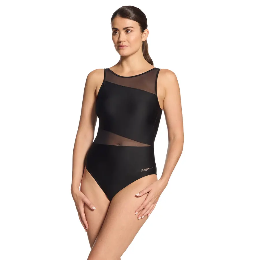 Rustique Mesh V back Badedrakt EU36 Zoggs | Svart | Ecolast 